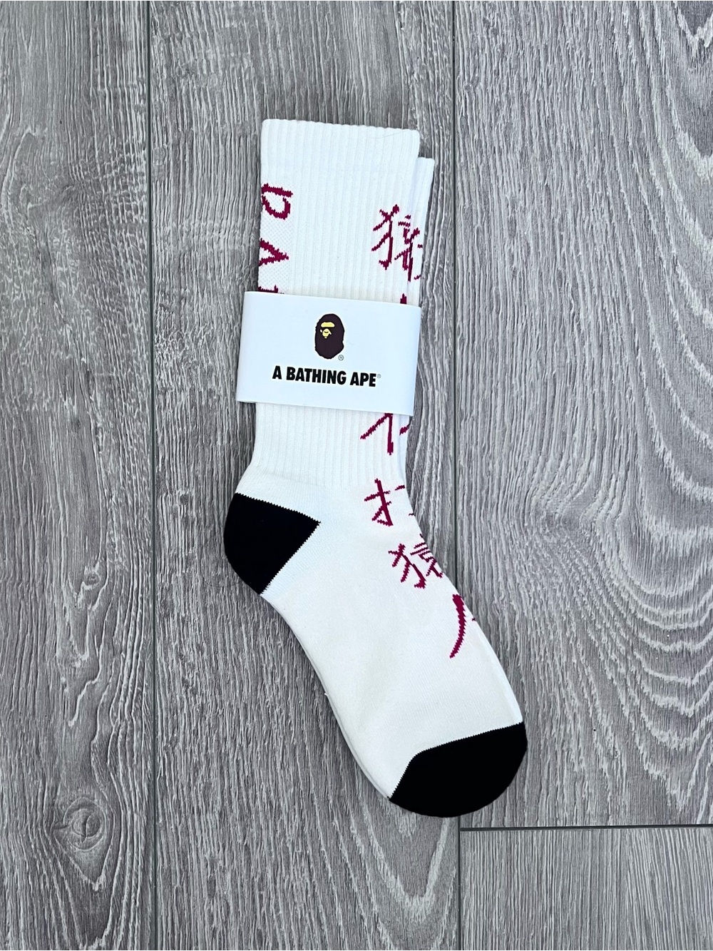 A Bathing Ape BAPE Japanese Logo Crew Socks NWT